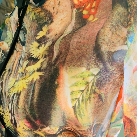 Colourful Melanie Lynne Sheer Long-Sleeve Blouse - Picture 2 of 5